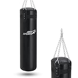 ArtSport Boxsack Set 25 kg gefüllt, Box Set mit 4-Punkt-Stahlkette für Erwachsene, Boxsack hängend 110 cm für Boxen & Kickboxen