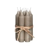 Comforder Kerzen Set (7 Stück), 11cm Stabkerzen Taupe, Tafelkerzen einfarbig, 4+ Stunden Brenndauer