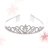 HONMEET Mode Liebe Herz Tiara Krone Für Bräute Strass Haarschmuck Kopfbedeckung Pink Elegante Hochzeit Krone Für Damen Perfekt Für Hochzeiten Und Festliche Anlässe