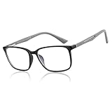 ZENOTTIC Blaulichtfilter Brille & Lesebrille Herren Eckige Rahmen-Leser Anti-Glanz Sport Computerbrille