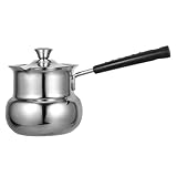 MAGICLULU Edelstahl Milchtopf 350ml mit Griff Multifunktionaler Kochtopf für Küche und Büro Lebensmittelechter Suppentopf für Milch und Kaffee