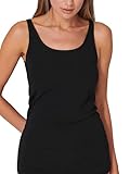 Schiesser Damen 2 Pack Trägertop Unterhemd Bio Baumwolle - 95/5 Organic Unterwäsche, Schwarz_174389, 38 EU