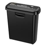 Bonsaii Aktenvernichter Aufsatz, 6 Blatt Streifenschnitt Schredder, Sicherheitsstufe P2, Dokumenten Papierschredder mit Teleskoparm, mit 9 Liter Papierkorb (S123-A)