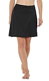 Westkun Damen Hosenrock Skort Golfrock Bescheiden Tennisrock Arbeit Laufrock Sportrock mit Innenhose und Taschen(Schwarz,XXL)