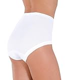 SES Taillenslip Damen 5er Pack 46 aus 100% Baumwolle weiß/Feinripp Unterhosen Damen Hohe Taille, hoher Leibhöhe und sanften Bündchen/Damen Taillenslip mit hohem Komfort