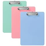 A4 Klemmbrett, 3 Stück Standard Letter Size Klemmbretter Mit Gummierter Metallklemme, Zwischenablage Schreibblock für Studenten