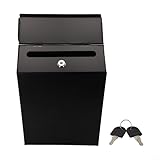 Linnkyfloa Abschließbarer Briefkasten zur Wandmontage, aus Eisen, rustikaler Vintage-Stil, mit 2 Schlüsseln, für Zuhause, Garten, Außendekoration, 29 x 22 x 6 cm, Metallbriefkasten, europäisches