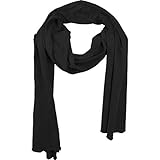 Build Your Brand Unisex-Adult BY063-Jersey Scarf Schal, Black, one Size