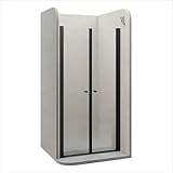 i-flair Duschtür Lima in Schwarz 84x195 cm Verstellbereich von 84-88 cm, Höhe:195 cm, Duschabtrennung aus 6 mm durchsichtigem Nano-ESG Sicherheitsglas und Hebe-Senkmechanismus - DTC Black