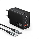 65W USB C Ladegerät, 3Port USB Schnellladegerät mit Ladekabel 2M,USB C Netzteil für MacBook Air Pro M1/M2,iPhone 16 Pro Max/15/14/13,Switch,Galaxy S24 Ultra/S23/S22,Tablet,Laptop,Handys usw