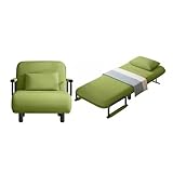 Klappbares Lazy Sofa, 2-in-1-Design-Sofa Air, umwandelbares klappbares Schlafsofa, Ruhesessel Air mit Verstellbarer Rückenlehne, für das Wohnzimmer (grün, 80 cm)