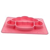 ERINGOGO Silikon Platte Entwöhnung Gericht Saugfähigen Kleinkinder Saug Rosa Silica Gel Wiederverwendbar