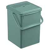 Rotho Bio Komposteimer 9l mit Aktivkohlefilter im Deckel, Kunststoff (PP) BPA-frei, Dunkelgrün, 9l (23,0 x 22,5 x 27,5 cm), 1779905092