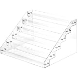 AumVum 6-stufiger Acryl Nagellack Organizer, Aufbewahrungsständer für Nagellack, Brillen, Tattoo-Tinte, ätherische Öle, Farbflaschen und mehr - Transparenter Schreibtisch-Organizer für 78-84 Flaschen