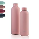 Thermo Flow™ Edelstahl Trinkflasche – BPA-frei, Auslaufsicher, Isolierflasche doppelwandig – ideal für Schule, Outdoor, Büro & Reisen (Blush Pink, 750ml)