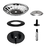 Bamyli 2-in-1 Waschbeckenstöpsel & Abflusssieb 80mm, Universeller Stöpsel für Spülbecken & Waschbecken, Edelstahl Siebkörbchen mit Dichtung, Kompatibel mit IKEA, Blanco