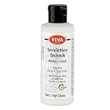 Viva Decor Serviettentechnik Kleber und Lack (Glänzend, Transparent, 82 ml) Serviettenkleber transparent, Decoupage Kleber für Serviettentechnik - Made in Germany