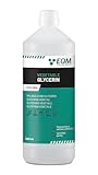 EQM - ECO-904 - Pflanzliches Glycerin - 1L - Reinheit 99,5% Glycerin 100% Natürlich - Natürlicher Feuchtigkeitsspender für Haare und Haut - Ideal für Seifen, Shampoos, Cremes, etc.
