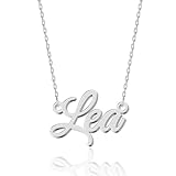 UMAGICBOX Damen Namenskette Lea - Personalisiertes Geschenk mit Edelstahl-Gravur-Anhänger