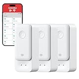 SwitchBot WLAN Wassermelder kein Hub erforderlich(nur 2.4G), Smart Wassersensor 3er Pack 100dB Einstellbarer Alarm&App-Benachrichtigung, IP67 wasserdicht, Wasserleck-Detektor für Küche, Bad, Keller