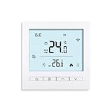 LatoYard Thermostat für Tuya und für Smart Life App, programmierbare WiFi Thermostate mit Touchscreen Display für Fußbodenheizung Weiß