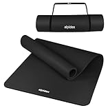 ALPIDEX Yogamatte Extra Dick 1,5cm Gymnastikmatte 3 Verschiedene Größen Rutschfest Phthalatfrei Fitness Matte Turnen Pilates Sport Physio HiiT Yoga Isomatte, Farbe:Black, Maße:190 x 60 x 1.5 cm