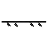 BRILONER - Schienensystem Rail Starterset, 4x GU10 Spots schwenkbar, erweiterbar, Lichtschienensystem Decke, Strahler Schiene, Deckenlampe, Deckenleuchte, Spotlight, 1,5 m, Schwarz