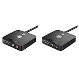 Torribala 2 x Netzschalter für Computer, externe Stromversorgung für PC-Host, Ein-/Aus-Schalter, Dual-Ports USB und Audio