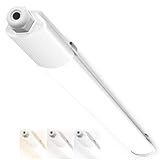 Peasur Feuchtraumleuchte LED 60CM, 3000K/4000K/6500K LED Deckenleuchte Röhre 18W 1980LM Leiste Flach, IP65 Wasserfest Lampe Lichtleiste für Werkstattlampe Kellerlampe Leuchtstoffröhre