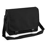 BagBase Messenger Bag 1er Pack, Farbe:Black;Größe:ca 38 x 30 x 12 cm