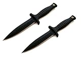 KOSxBO® 2er Messerset - Hand to Hand Krav MAGA Combat - Israel Defense Forces Nahkampf Stiefelmesser 24 cm - Gürtelmesser - SEK Sondereinheiten Einsatzmesser - Kampfdolch - Bootdagger - Stiefeldolch