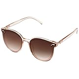 SOJOS Klassisch Retro Runde Sonnenbrille Damen Herren Groß Brille SJ2067 mit Braun Rahmen/Braun Linse