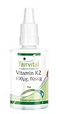 Fairvital | Vitamin K2 MK-7 Tropfen 100µg - All-Trans Gehalt mind. 99,5% - Natürlich und fermentiert aus Natto - 30ml