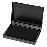 Handstempelkissen für den Täglichen Bedarf zu Hause und im Büro – 1 Stempelkissen Schwarz, robuster Kunststoffabdeckung, Wasserbasierte Tinte, Größe 10 x 7.5 cm, optimal für Handstempel Geeignet