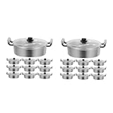 HANABASS 20 Stck. Teiliges Mini Hot Pot Spielset für Realistische Miniatur Kochtöpfe mit Deckel Kindersicheres Puppenhaus Zubehör Pädagogisches Kochspielzeug Leicht zu Reinigen