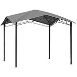 Outsunny Gartenpavillon Pavillon Überdachung Vordach Sonnenschutz Partyzelt Laube Metall + Polyester Grau 3 x 3 m