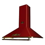 Kaiser Retro Designer Dunstabzugshaube A 9315 RotEm 90cm/Wandhaube EMPIRE/ 910m³/h/Kaminhaube Bordeaux – Empire/Griff – Bronze/Abzugshaube Inkl.Umluftset/Abluft