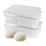 CookandSupply Gärbox für Pizza und Brot BPA-free - Lebensmittelechte Teigbehälter - Made in Italy - 2 Stapelbare Boxen 40x30x10 cm + 1 Deckel