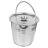 Abaodam Ascheeimer mit Deckel Tragbarer Kohlebehälter für Kamin Grill und Ofen Robuster Aschebehälter für Außenbereich Design für Garten und Zuhause