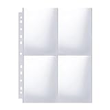 Catime 50 Pcs 200 Taschen Klarsichthüllen A4, Prospekthüllen, Verdickt 0,2mm, Postkartenhüllen Transparent, Nachfüllseiten Fotoalbum, Fotosichthüllen 11 Löcher 2/3/4 Ringbuch A5/A6 Foto