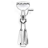 Pumixiy Handkurbelmixer zum Backen, Edelstahl, manueller Handmixer, nicht elektrischer Küchenbesen für Eier, Teig, Schlagsahne, Mischwerkzeug, kompakt (groß)