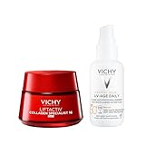 Vichy Collagen Specialist 16 Tagescreme & LSF50+ Anti-Aging-Bundle – zielt auf Falten & dunkle Flecken ab – mit Vitamin C & Peptiden – 50 ml + LSF 40 ml