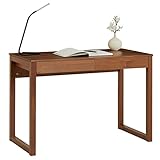 IDIMEX Schreibtisch NOAH mit 2 Schubladen aus Massivholz in kastanienfarben. Robuste Computertische, möbel für arbeitszimmer, Arbeitstisch mit Stauraum, büromöbel