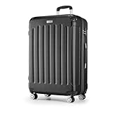 MERISH Reisekoffer Koffer Kofferset Trolleys Zwillingsrollen 3tlg. Hartschale in 9 Farben (Black, XL)