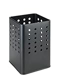 WENKO Utensilienhalter Silio, praktischer Halter für Küchenutensilien aus pulverbeschichtetem Metall in moderner, eckiger Form mit Lochmuster, (B x H x T): 11,5 x 16,5 x 11,5 cm, Schwarz matt