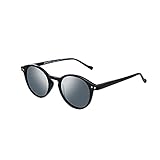 ZENOTTIC Sonnenbrille Polarisiert Rund Retro Klassisch UV 400 Schutz Vintage Rahmen für Herren Damen (MATT SCHWARZ + GRAU)