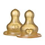 BIBS Bottle Nipple 2-Pack, Vermindert Koliken, Zusätzliche Sauger für Baby Glass Bottle. Naturkautschuklatex, Slow Flow, Bottle Nipples 2-Pack