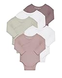 Kindsgard Wickelbody langarm „trunder“ – Rosa 74 – 5er-Pack aus Ripp-Baumwolle – OEKO-TEX zertifiziert – weich, dehnbar & bequem – unisex Baby Body mit Druckknöpfen