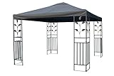 Pavillon Ersatzdach wasserdicht mit PVC Beschichtung 3 x 3 Meter - anthrazit - Universal Pavillondach - Garten Party Pavillon Dach Sonnenschutz