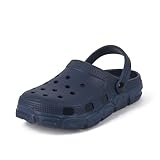 Tymar Latschen Kinder Clogs Gartenclogs Gartenschuhe Eva Schwimmbadschuhe Mädchen Jungen (Dunkelblau, 35 EU)